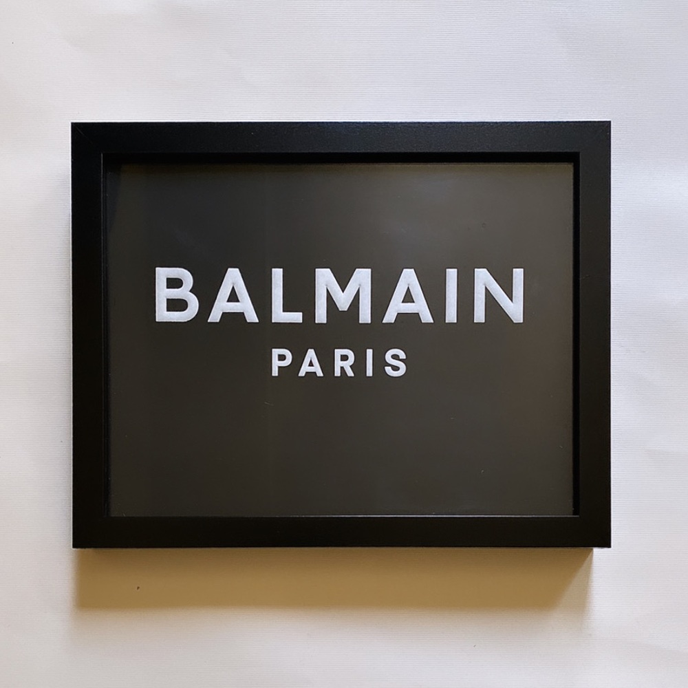 BALMAIN Hand-Cut Logo Shopping Bag Wall Art